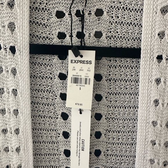 ***NWT*** Express White Open-Knit Cardigan - Picture 3 of 3